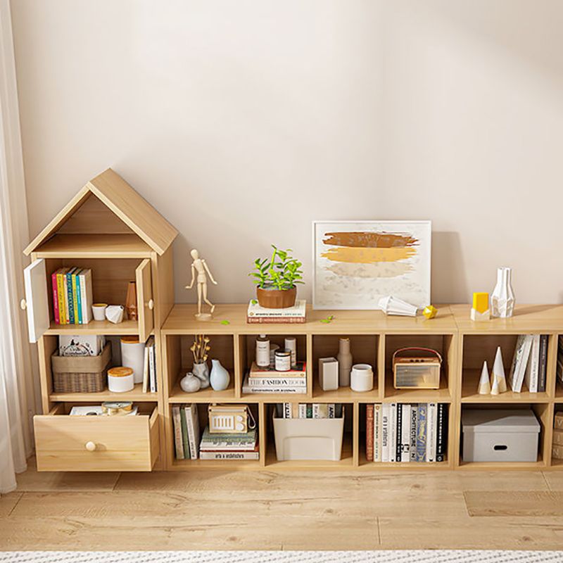 Engineered Wood Closed Back Bookshelf Standard Modern Bookcase