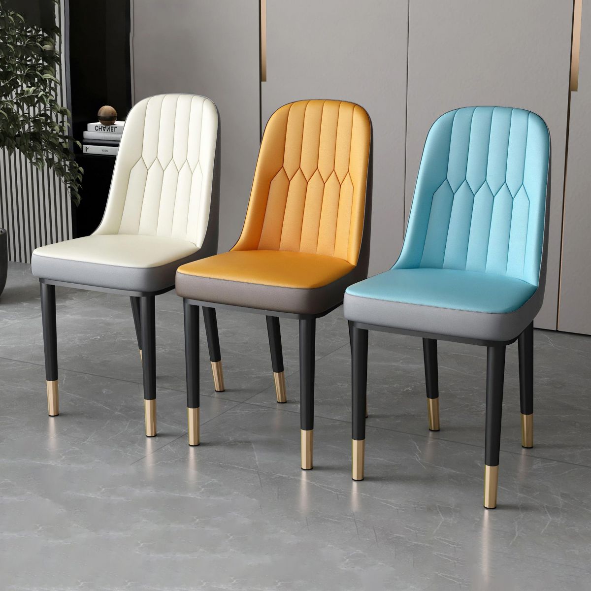 Metal de la cocina del estilo nórdico que cena la silla Parsons que cena la silla lateral sin brazos