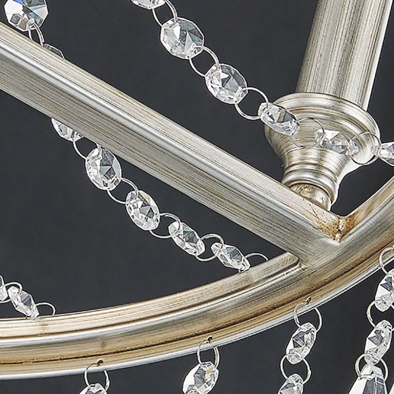 Lámpara de araña de vela de metal luz colgante moderna 6 luces de níquel luz de suspensión para comedor