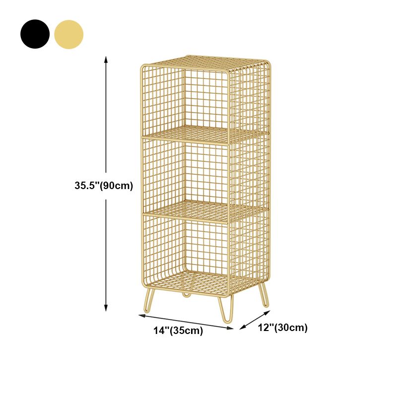 Modern Style Standard Bookcase Metal Closed Back Bookshelf for Home
