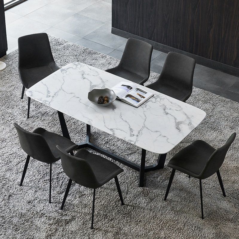 Chaises de salle à manger en cuir contemporain des chaises latérales sans bras solides