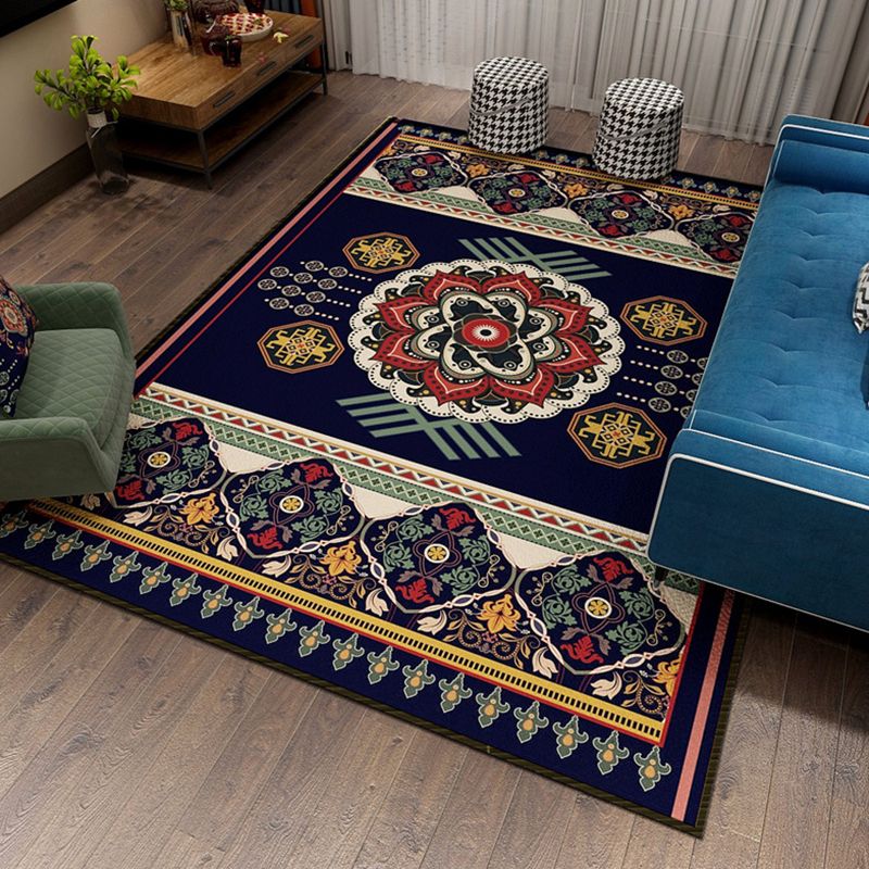 Roter Vintage Teppich Polyester Rafikenteppich nicht rutscher Backing Teppich für Wohnkultur