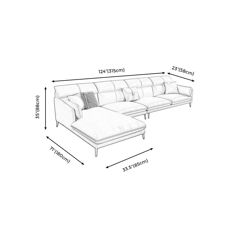 Faux Leather Recessed Arm Sofa Stain-Resistant Sectional with Pillowed Back