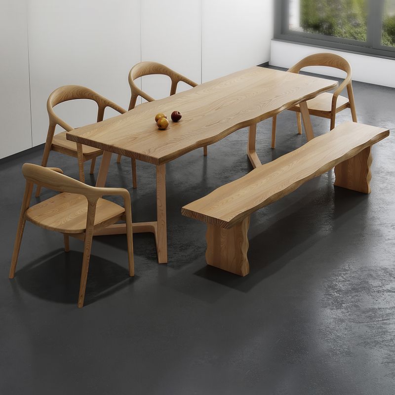 Modern Style Dinette Set 1/2/7 Pcs Rectangle Solid Wood Dinette Table with Dining Chairs