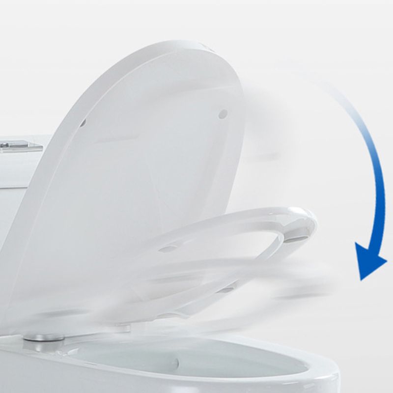 Traditional Ceramic Flush Toilet 1-Piece Toilet Bowl for Bathroom