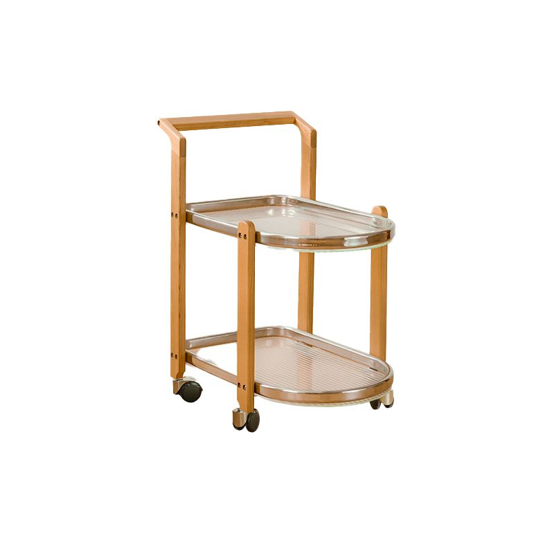 15" Wide Contemporary Corner Table Solid Wood Double Tier Accent Side Table