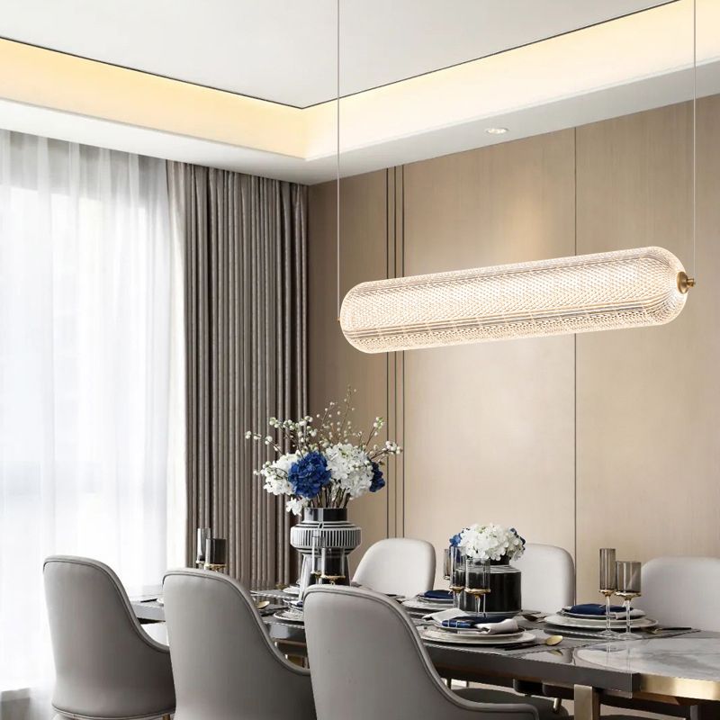 Hanging Lamp Modern Island Chandelier Lights in White Finish for Dining Room