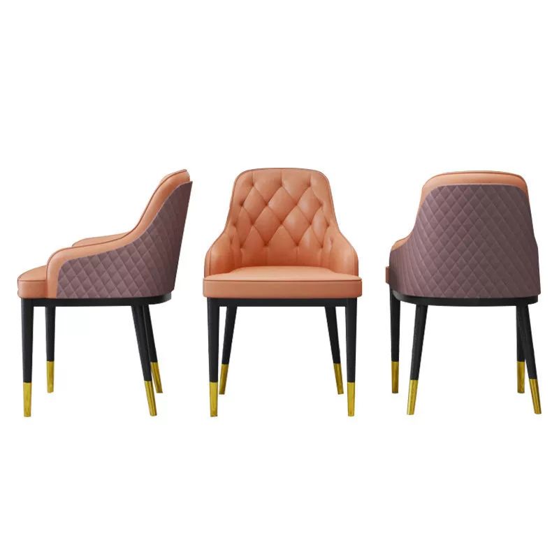 Glam Kitchen Dining Arm Chairs Faux Leather Kitchen Dining Chairs