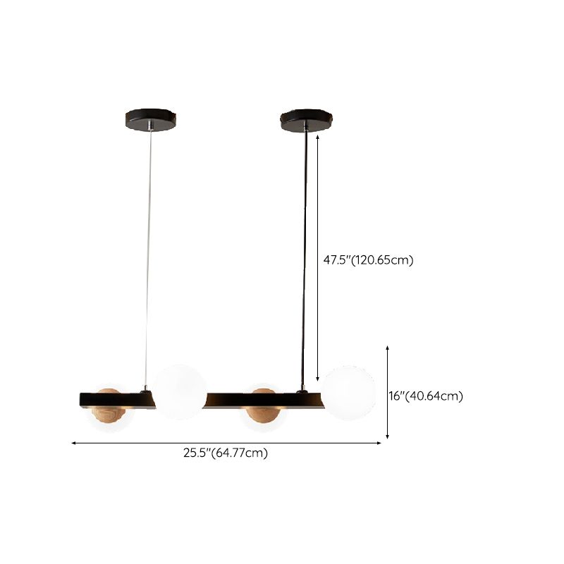 Black Kitchen Island Lighting Industrial Globe Shaded Ceiling Light for Home
