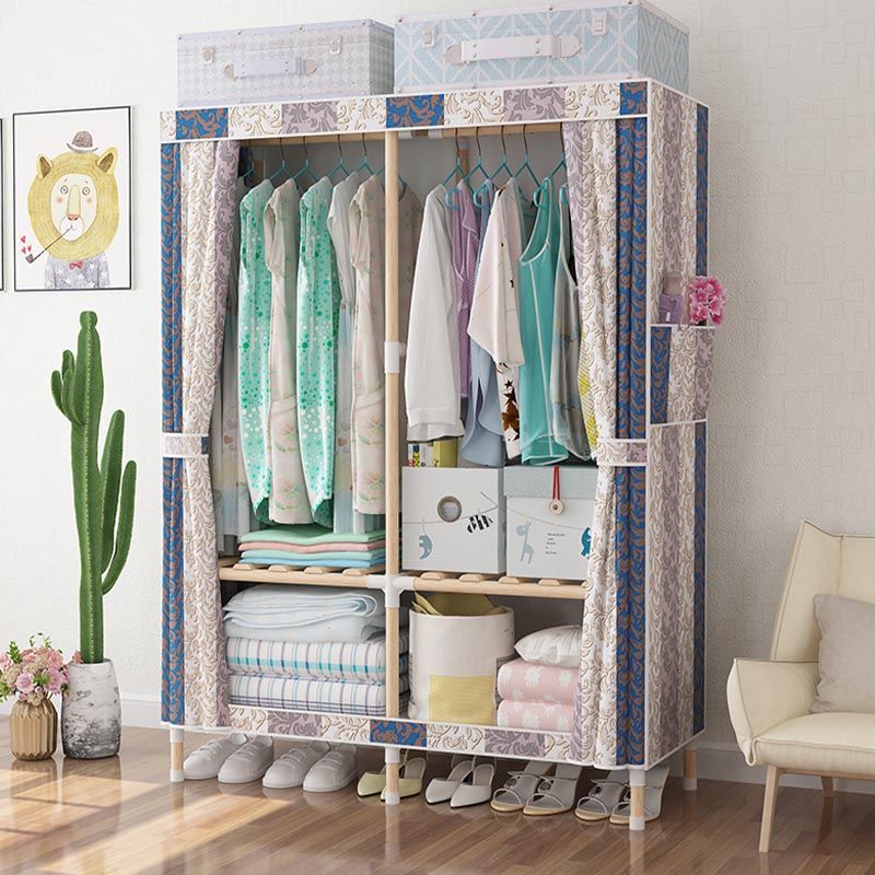 Contemporary Style Wardrobe Armoire Solid Wood Wardrobe Closet with Legs