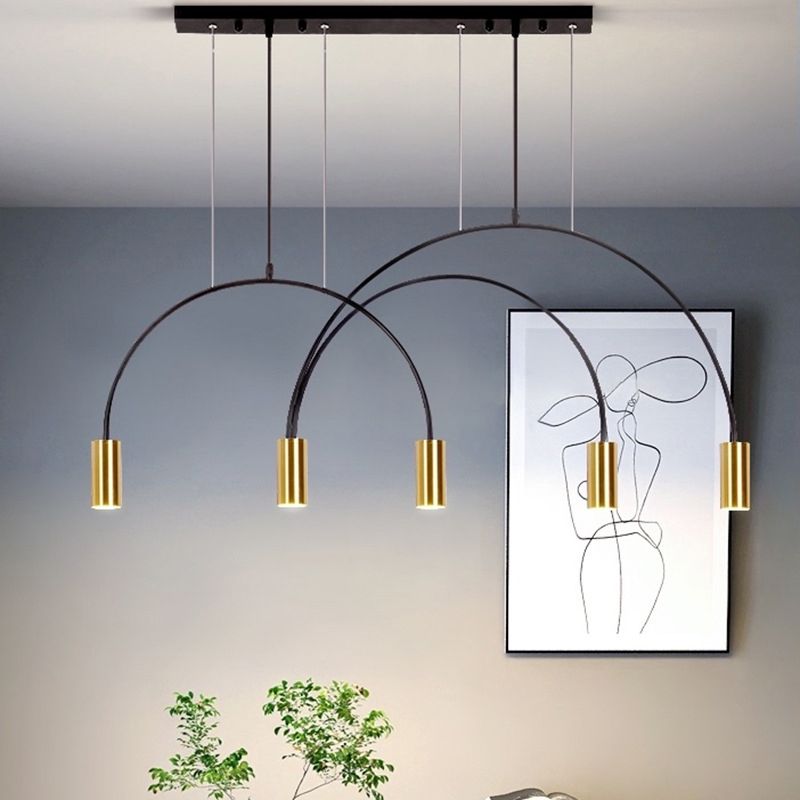 Cylinder Island Lighting Fixtures Contemporary Metal Island Light Fixtures for Kitchen
