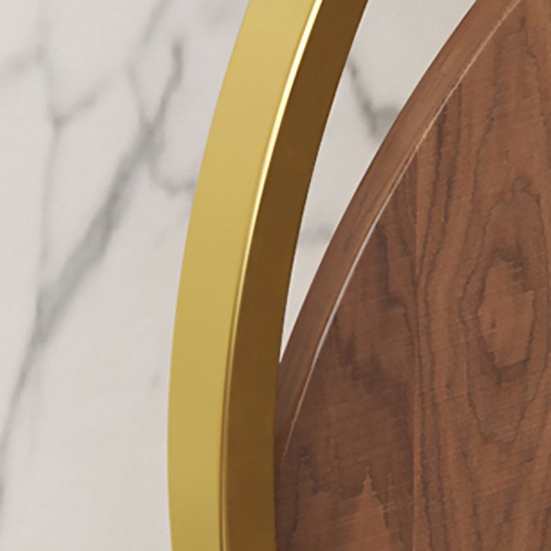 Metal Base Console Table with Half Moon Stone Top for Hall 11.81"