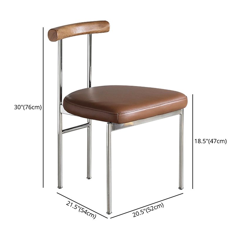 Les chaises latérales de salle à manger tapissées par style industriel ouvrent les chaises sans bras de salle à manger de dos