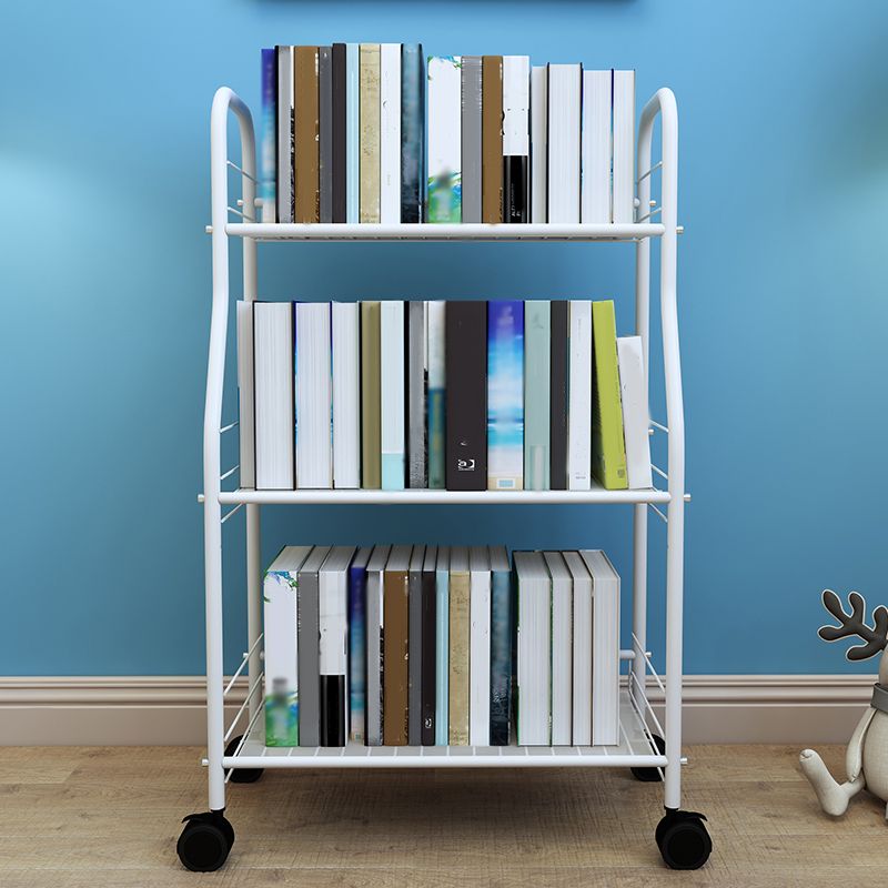 Contemporary Open Back Bookcase Metal Standard Bookshelf with Shelves