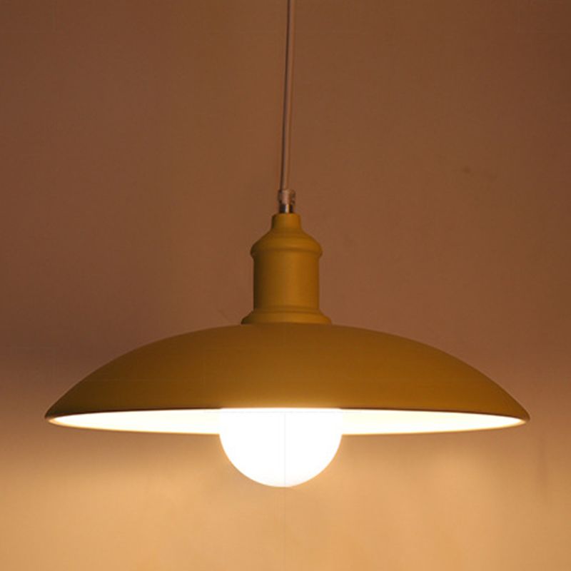 Lampada a ciondolo Macron a 1 luce Style moderna Light Appeding Light con tonalità metallica