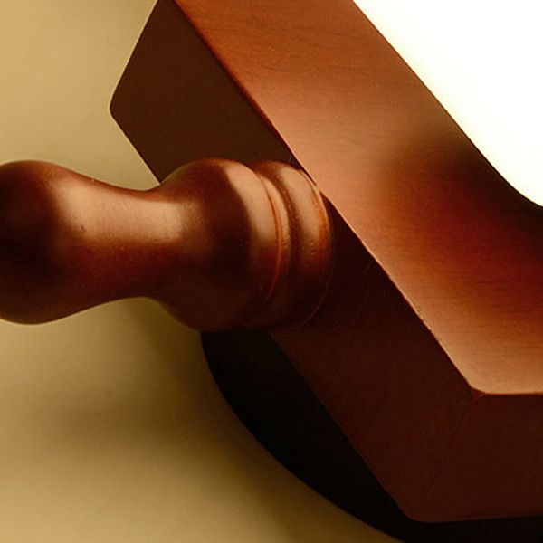 Lámpara empotrada geométrica moderna de madera, 1 luz, montaje empotrado en marrón