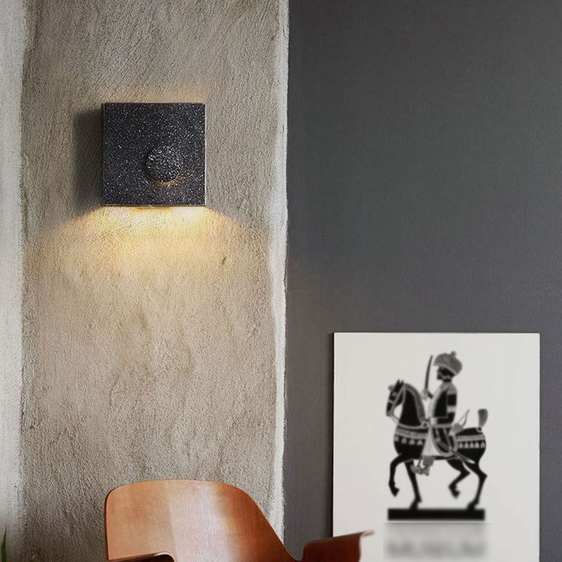 Stone Square Wall Sconce Lighting Modern Style 1 Light Wall Lighting Fixtures