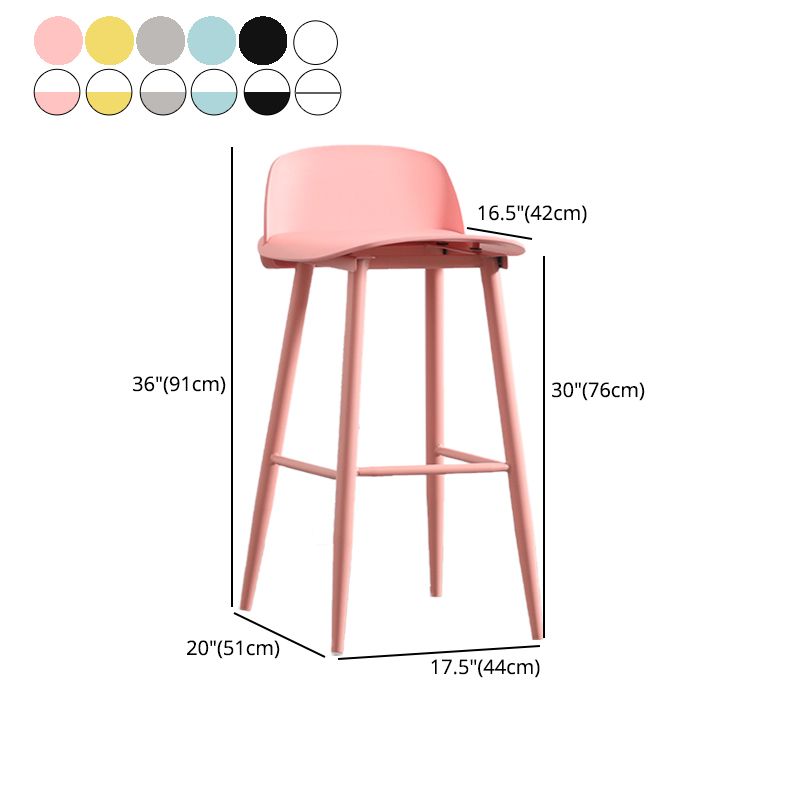 Taburete de bar de estilo industrial, asiento de PP, taburete con patas de metal para barra de cocina