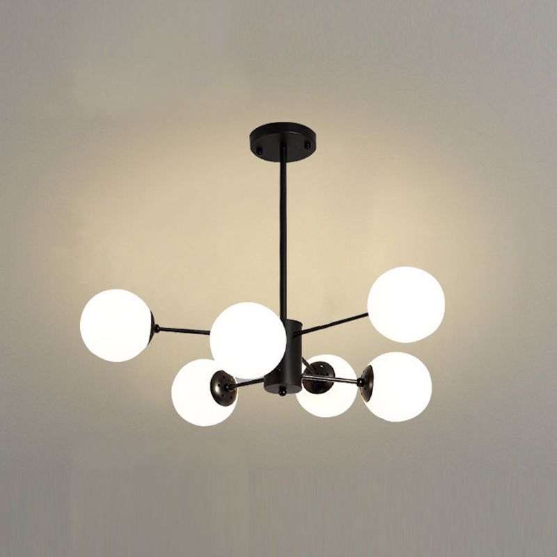 Sitting Room White Glass Chandelier Lighting Fixture Modern Chandelier Pendant Light