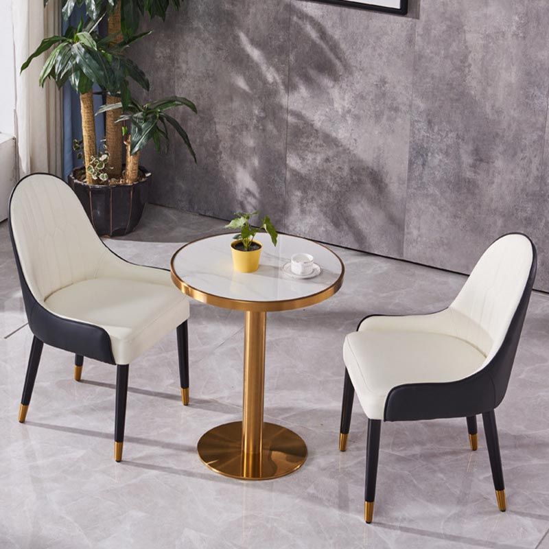 Glam Dining Set Stone 1/3/4 Pieces Dining Round Furniture for Home