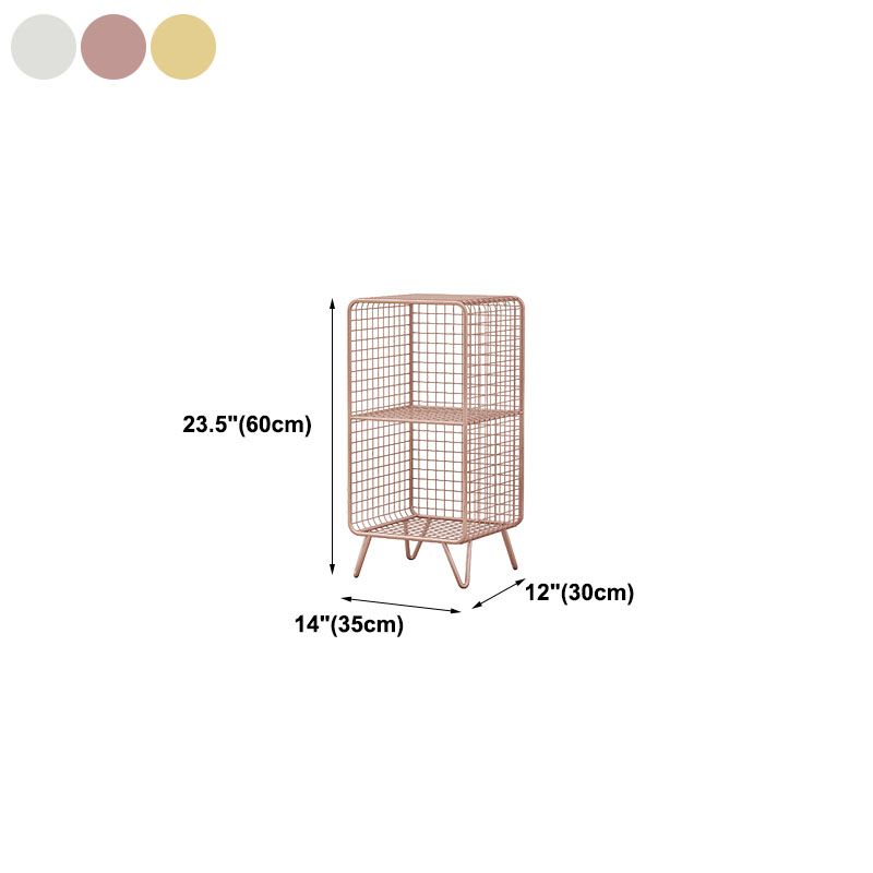 12" D Metal Frame Bookshelf Modern Closed Storage Bookcase for Bedroom