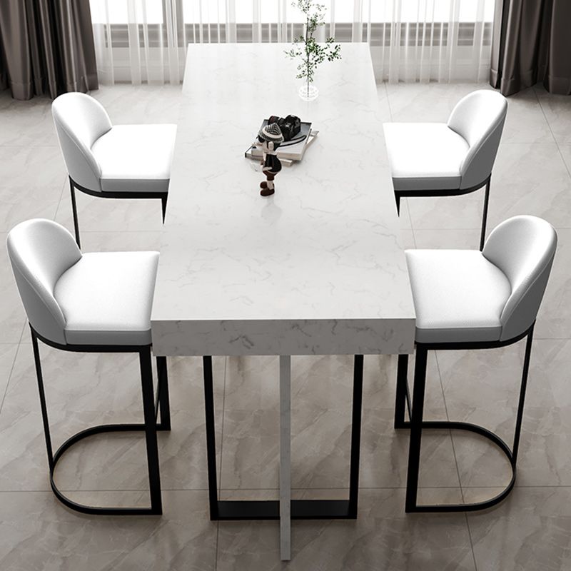 Scandinavian Bucket Counter & Bar Stool Faux Leather Bar Stool for Dining Room