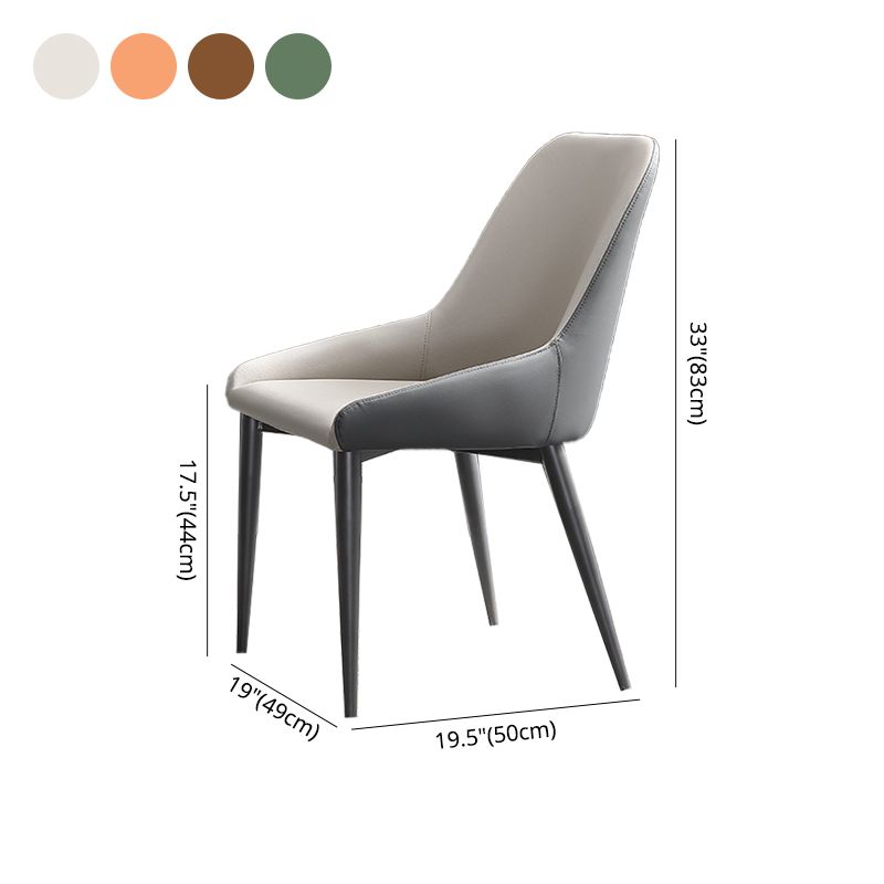 Contemporary Dining Chair Arm Side Chair for Kitchen with Metal Legs