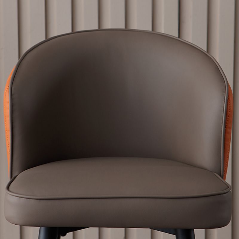 Glam Style Bar Stool Leather Backrest Bar Stools for Dining Room with Metal Legs