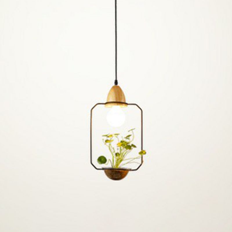 1 Pot à tête Pot de plante suspendue Pendentif Industriel Style Metal Pendule Light pour salle à manger