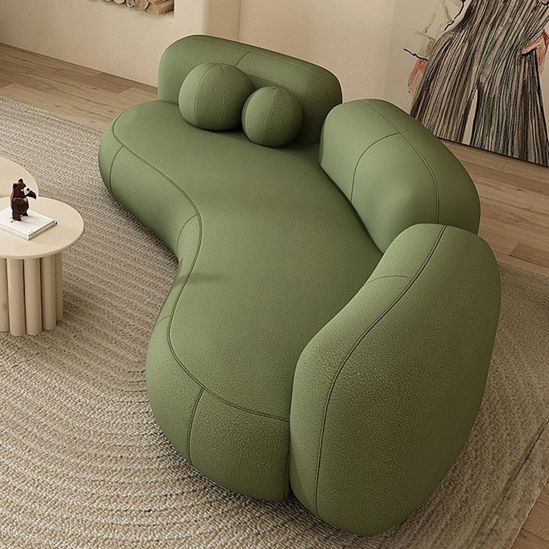 Contemporary Wool Curved Sofa Armless Sofa for Living Room, Apartment