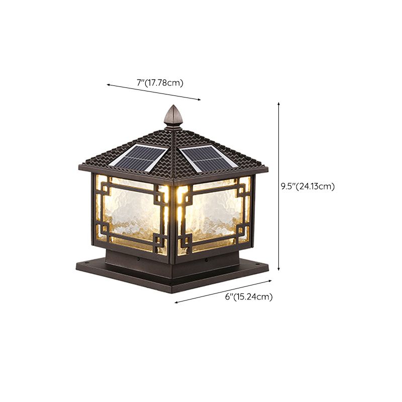 Modern Minimalist LED Solar Lighting Fixture with Glass Shade for Garden