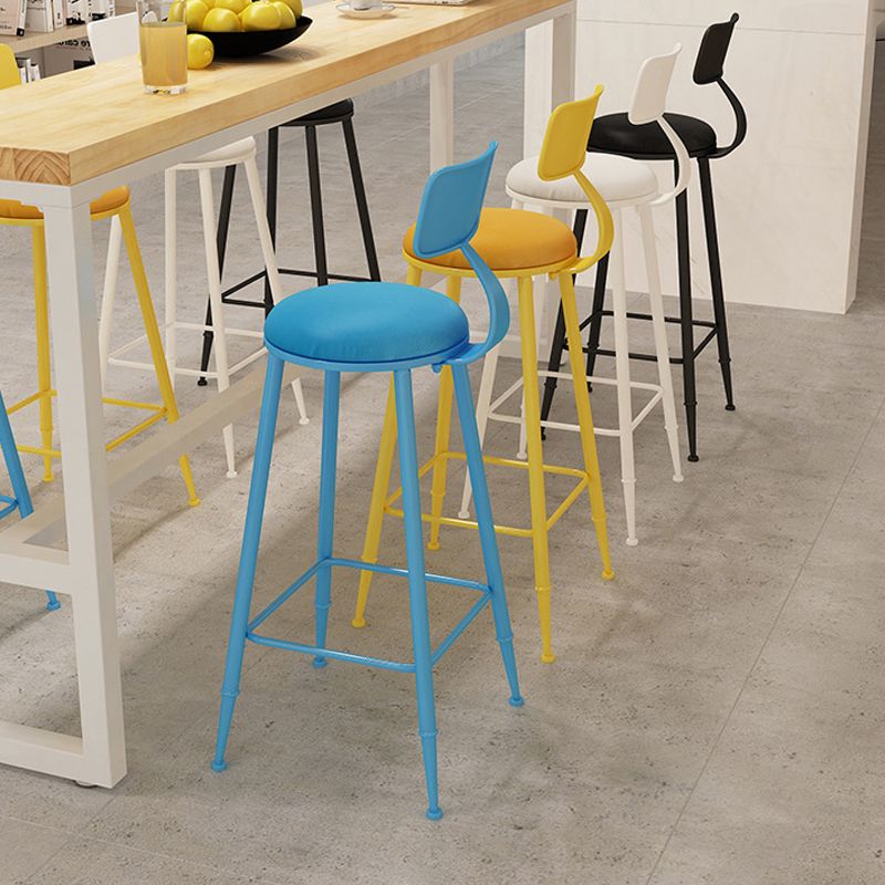 Scandinavian Metal Barstool Leather Barstools in Matte Finish for Indoor