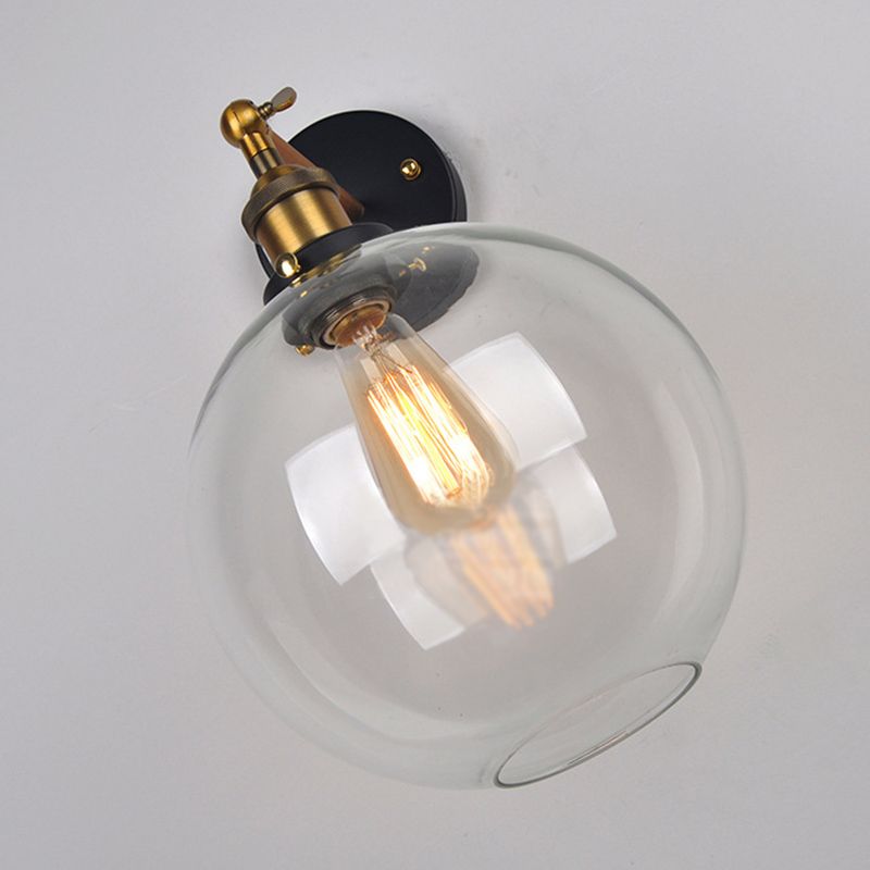 Industrial Style Spherical Wall Mounted Lights Glass Flush Mount Wall Sconce for Restaurant