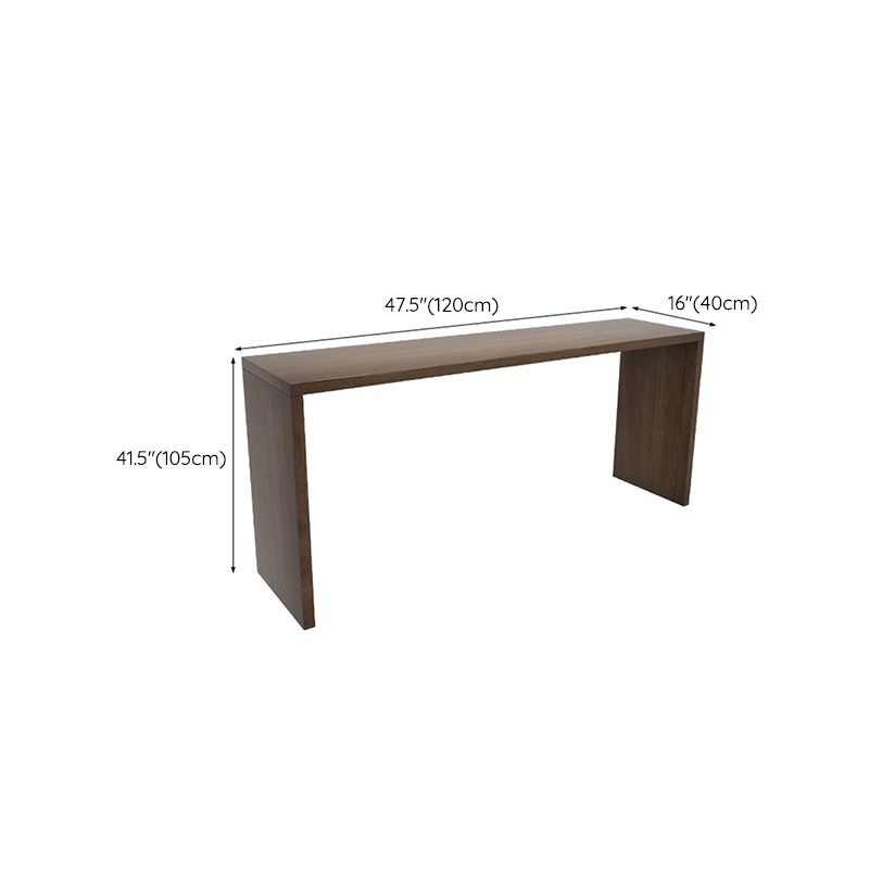 Modern Solid Wood Indoor Rectangle Double pedestal Bar Dining Table