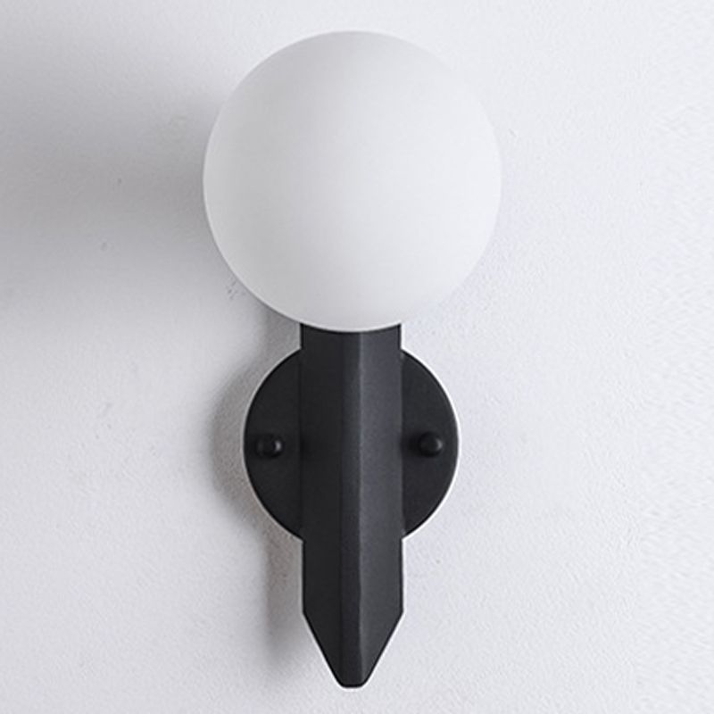 Modern Style Wall Sconce Glass 1 Light Ball Shape Sconces for Bedroom