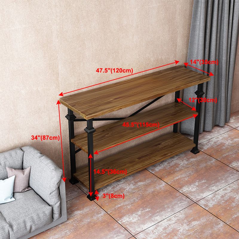 13.78"W Bookcase Industrial Style Open Back Bookcase for Study Room Home Office