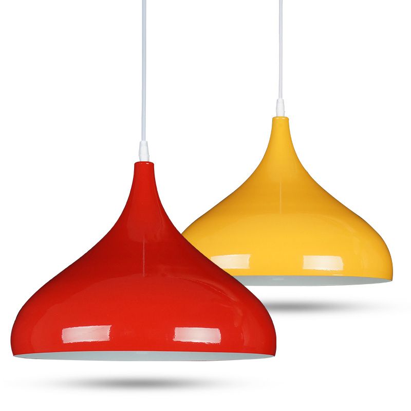 Macaroon Metal Hanging Light, Nordic Teardrop 1-Light Pendant Lighting for Indoor