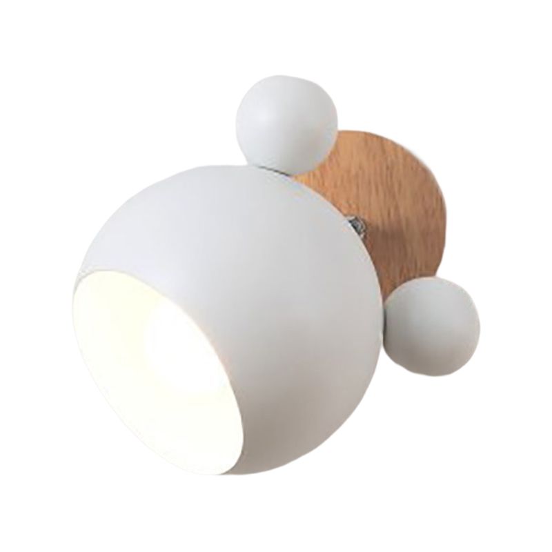 Children Flush Mount Wall Light Polish Finish Wood Lighting for Home