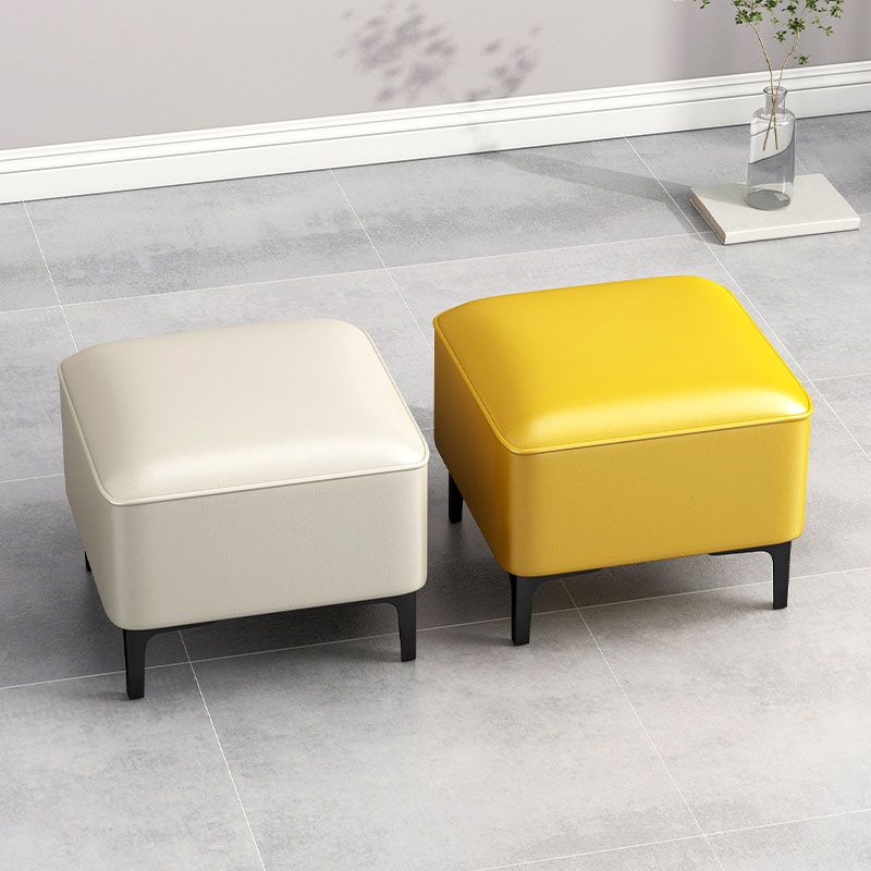 Water Resistant Modern Ottoman Whole Colored Faux Leather Square Ottoman