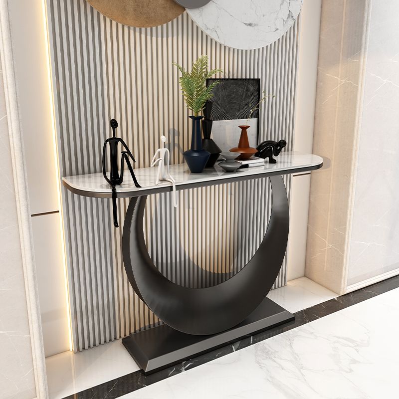 31.5" Tall Stone Accent Table Modern Stain Resistant Console Table