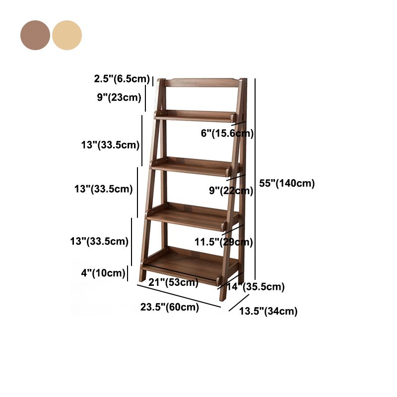 Modern Style Ladder Bookshelf Massivholzregal Bücherregal für Zuhause