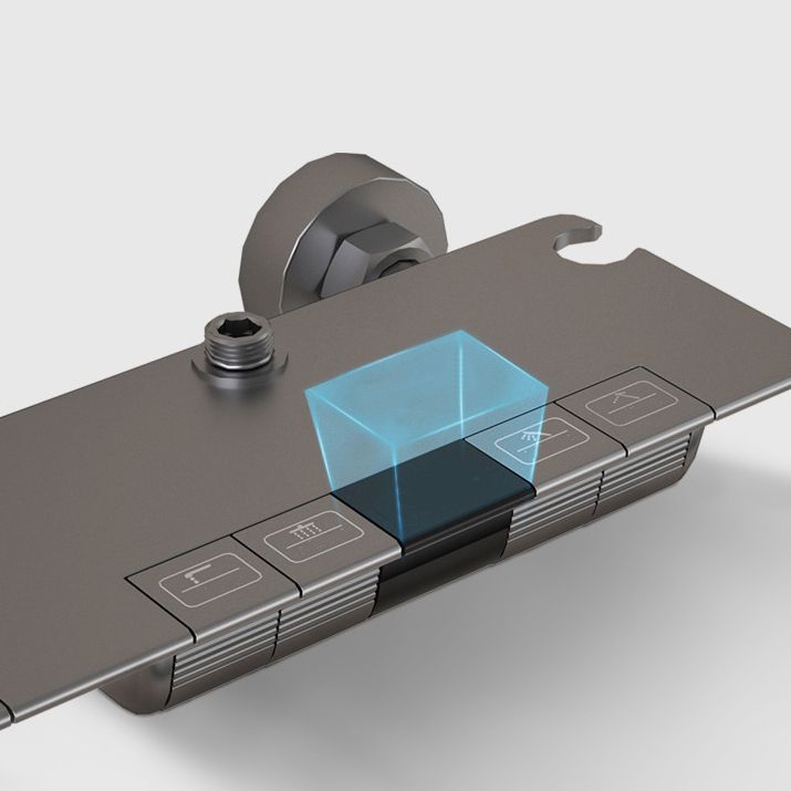 Wall Mounted Shower Arm Shower Faucet Adjustable Metal Shower System with Slide Bar