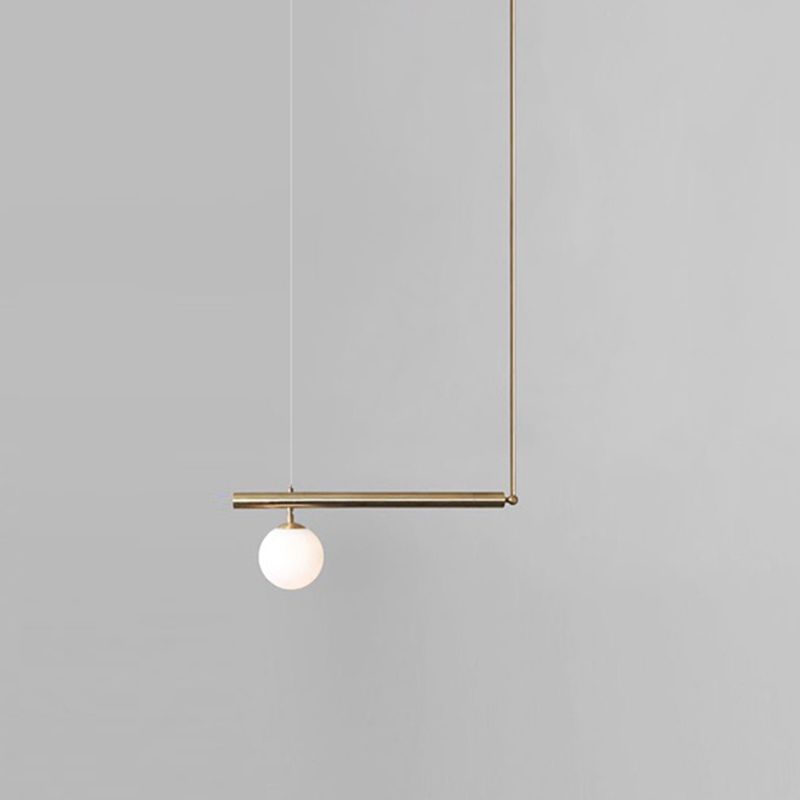 Luz de la isla de isla contemporánea Luz de techo de la isla de vidrio en oro para cocina