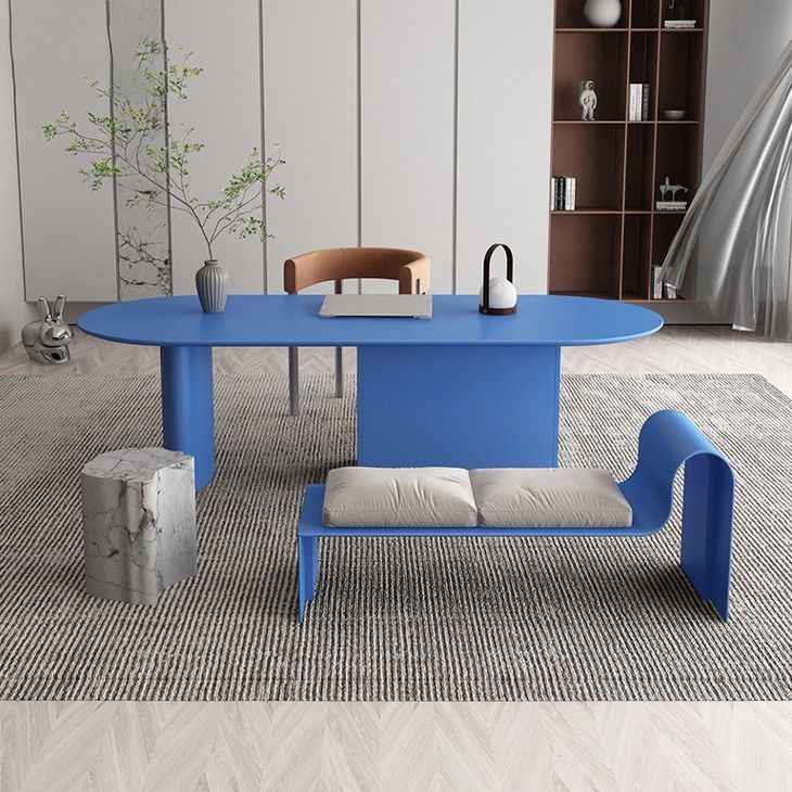 Minimalism Wood Oval Dining Table Wood Base Dining Table with Cabinet