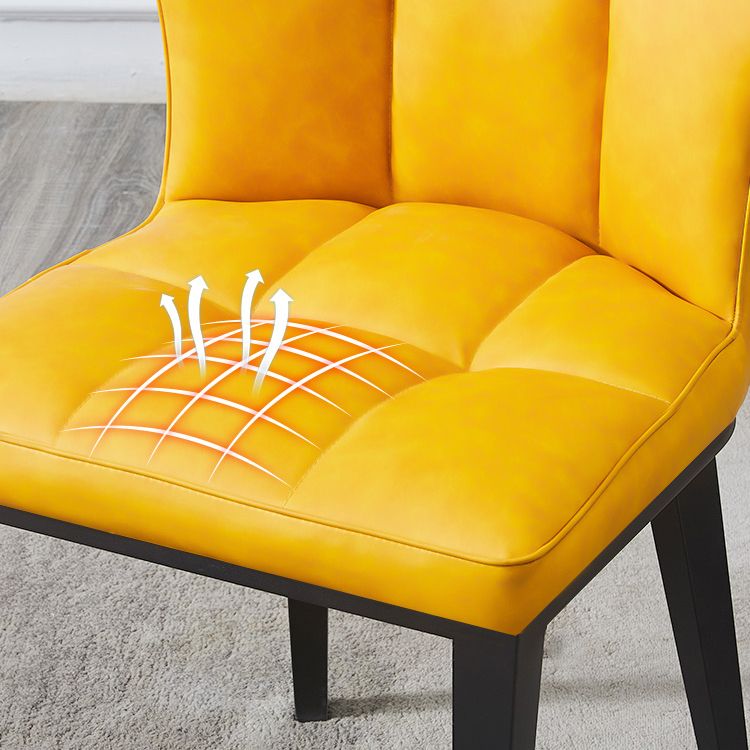 Sillas de comedor de cuero contemporáneas con respaldo lateral y patas de metal para uso en restaurantes