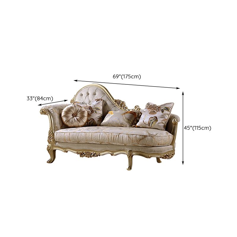 Glam Upholstered Chaise Lounge Couch Wood Chaise Lounge Chair
