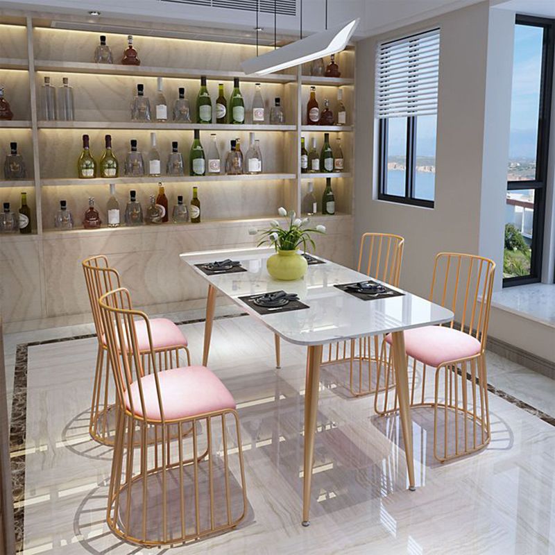 Glam Style 1/4/5 Pieces Dining Set Marble Table Kitchen Set for Dining Room