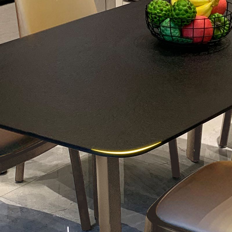 Modern Stone Rectangle Dining Table Solid Wood Table for Dining Room