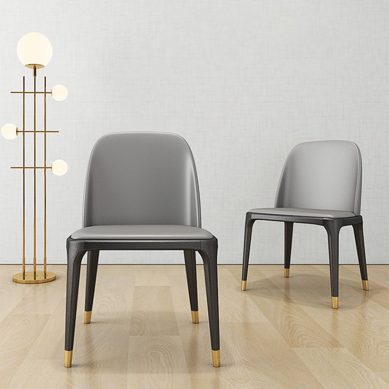 Industrial Dining Accent Chair Upholstered Indoor Chair in Gray