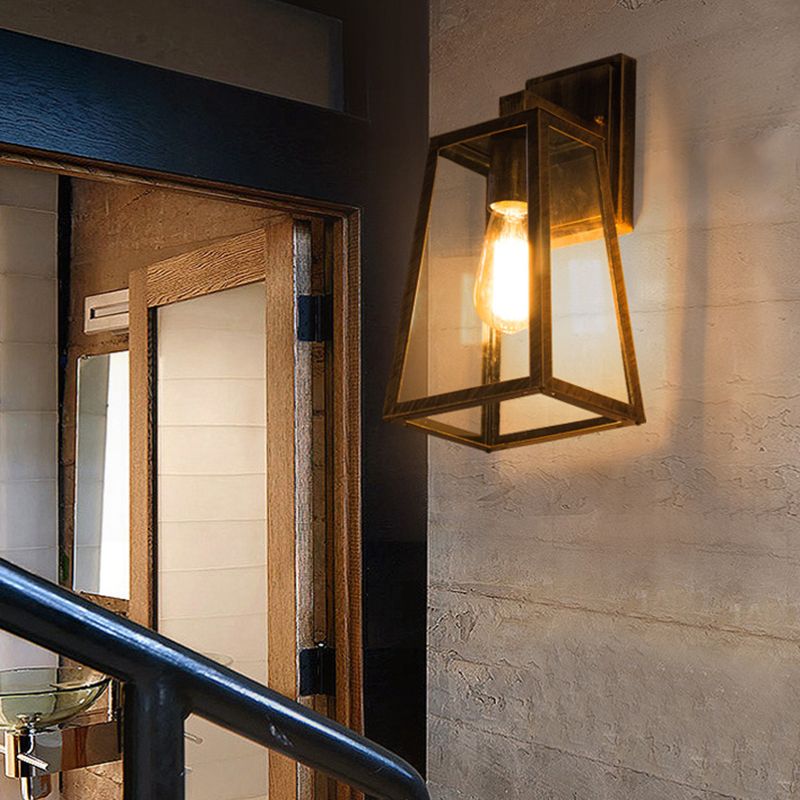 Vintage Industrielle Trapezwandhalterung Beleuchtung klares Glaswandmontageleuchte